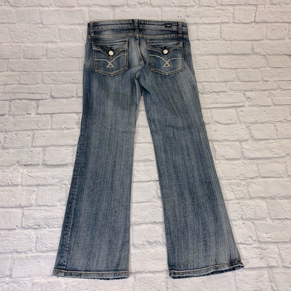 Vigoss Bootcut Flap distressed Jeans Size 11 Medium wash denim Stretch - Picture 4 of 14